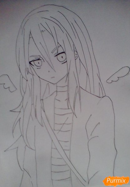 Аниме ангел кровопролития для срисовки