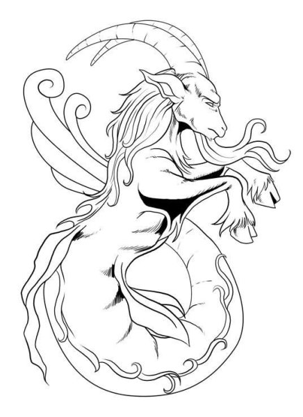 Раскраска Козерог знак зодиака