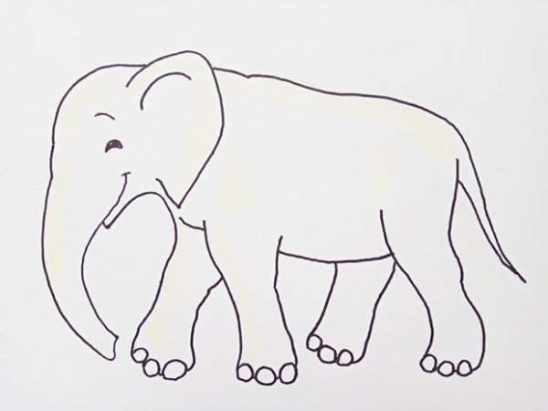 Слон простым карандашом