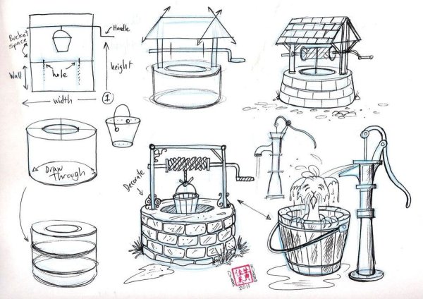 Колодец карандашом
