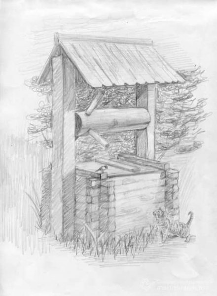 Колодец раскраска для детей