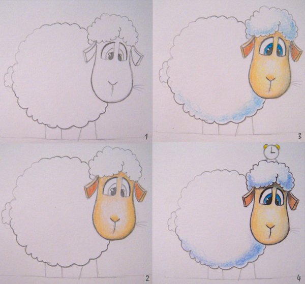 Барашек пошаговое рисование