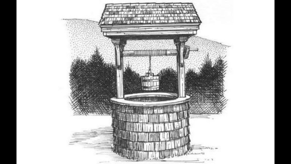 Деревянный колодец раскраска