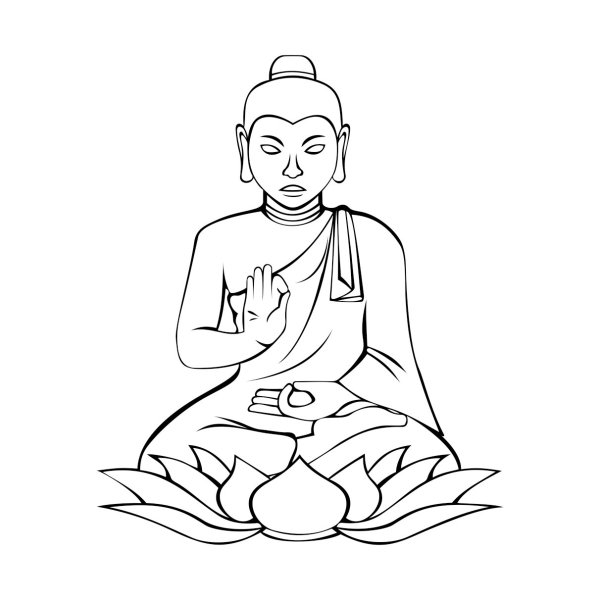 Будда карандашом легко