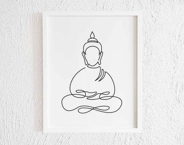 Будда эскиз тату Минимализм