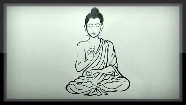 Будда карандашом легко