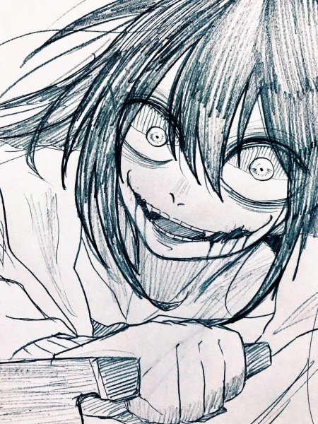 Рисунки крипипаста Джефф