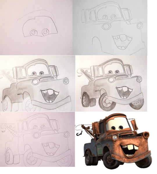 Тачки рисунок карандашом