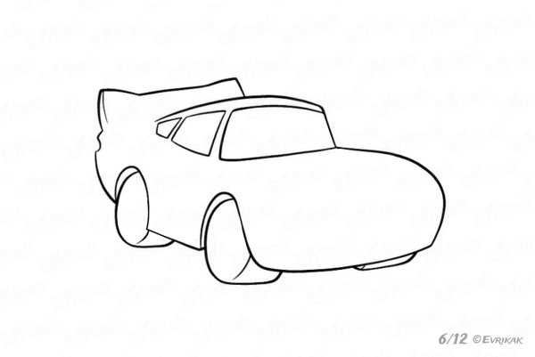 Молния Маквин рисунок легкий