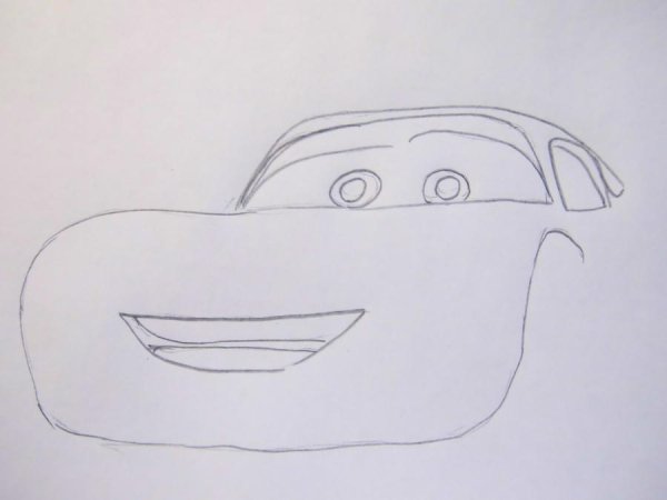 Молния Маквин нарисовать поэтапно