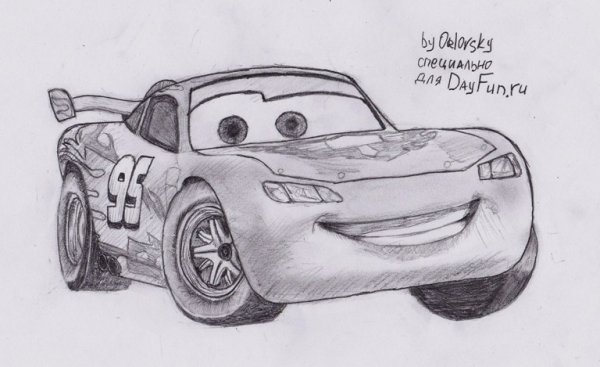 Тачки Маквин карандашом