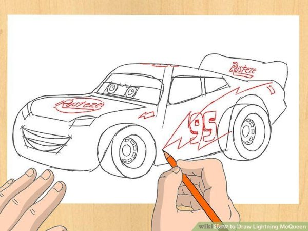 Молния Маквин рисунок с боку