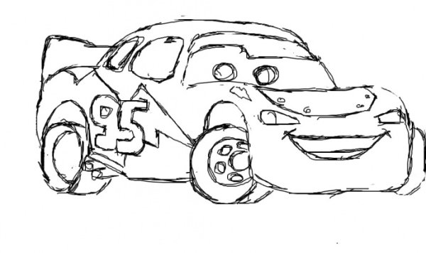 Молния Маквин сбоку рисунок