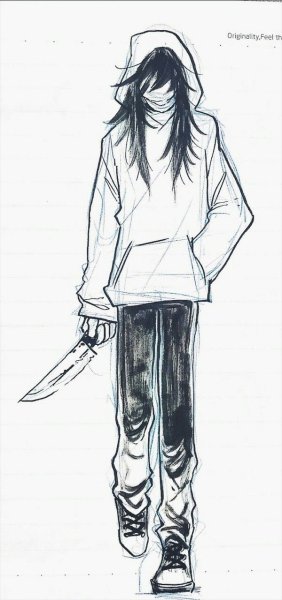 Раскраска крипипаста Джефф убийца