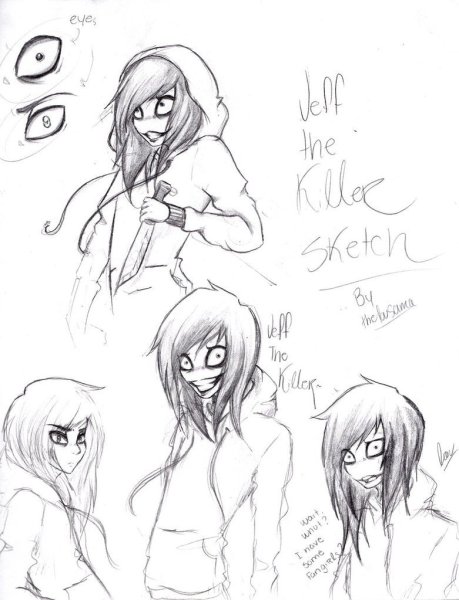 Эскизы крипипаста Джефф