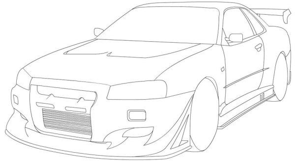 Раскраска машины Nissan Skyline r34