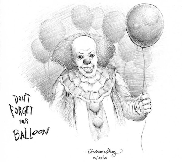 Рисунок Пеннивайза карандашом в полный рост