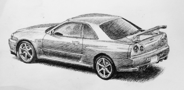 Sketch Nissan Skyline r34
