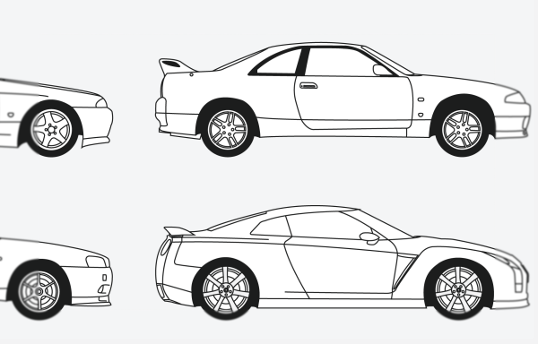 Nissan Skyline r33 чертеж