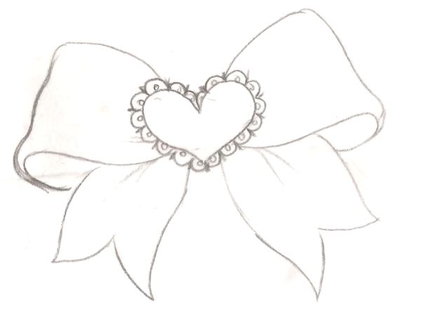 Бантик рисунок карандашом
