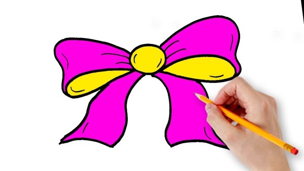 Поэтапное рисование банта