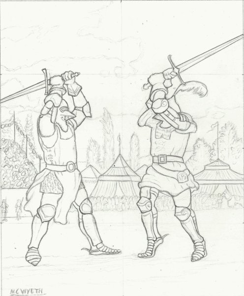 Рыцарский турнир раскраска