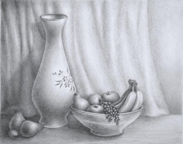 Натюрморт карандашом для начинающих