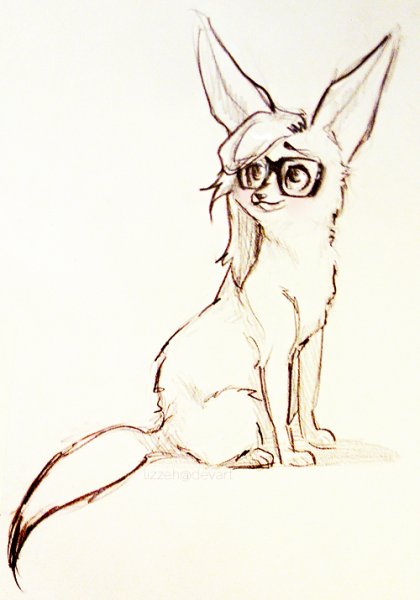 Лиса фенек для срисовки