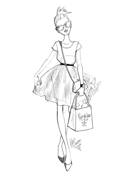 Фэшн иллюстрация в стиле Кэжуал