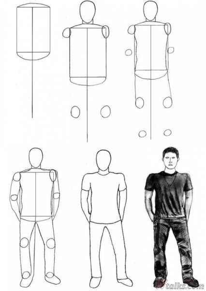 Поэтапное рисование человека