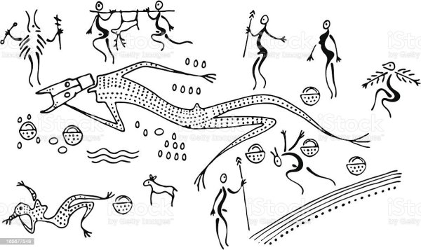 Наскальные рисунки раскраска