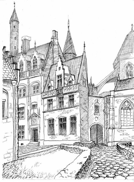Эскиз средневекового города
