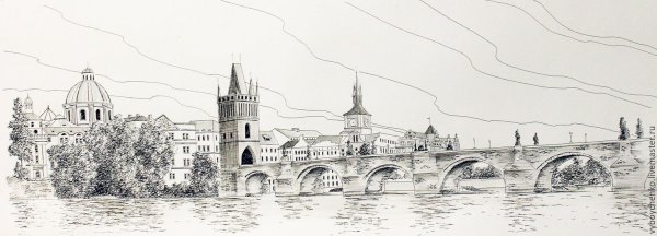 Старинный город Графика панорама