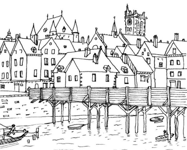 Эскиз средневекового города