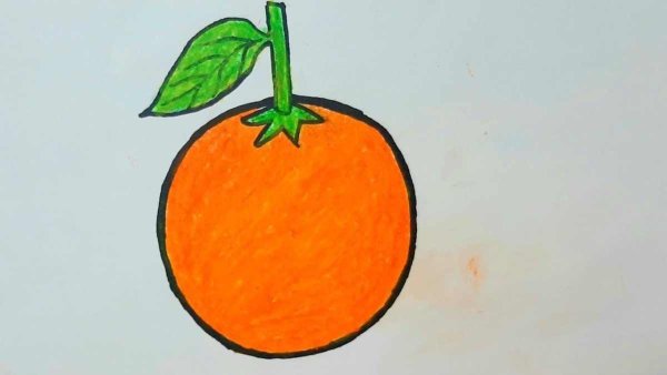 Поэтапное рисование апельсина