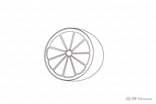 Поэтапное рисование апельсина