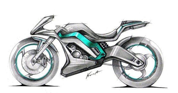 Мотоцикл карандашом