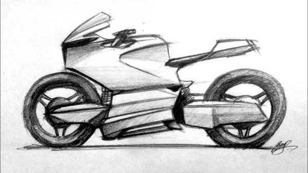 Мотоцикл карандашом легко