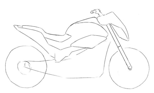 Поэтапное рисование мотоцикла
