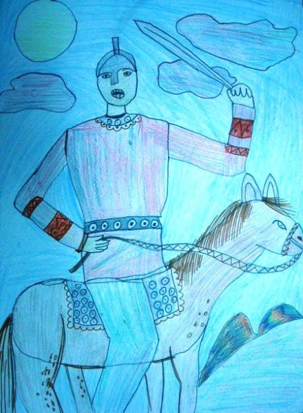 Детский рисунок Святогор 3 класс