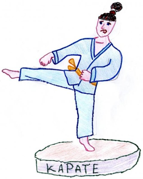 Детский рисунок на тему карате