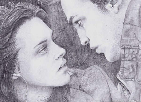 Сумерки Эдвард и Джейкоб рисунки