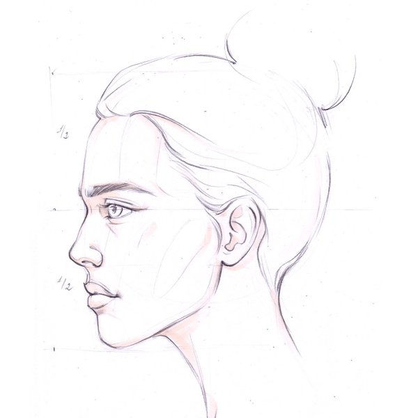 Девушка карандашом