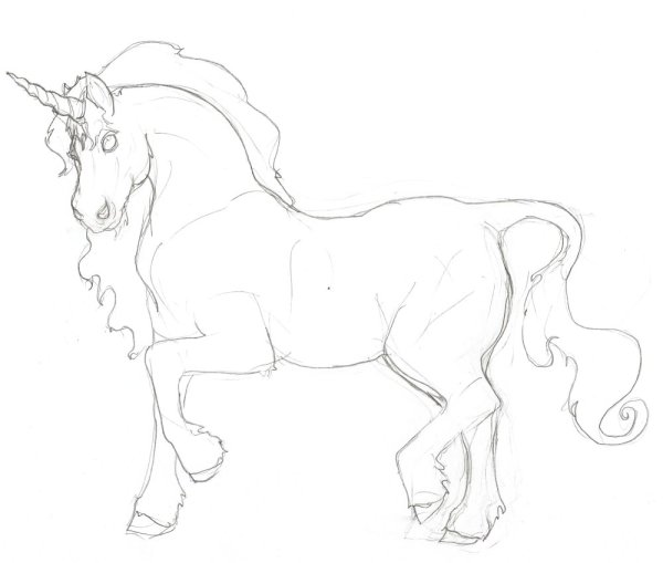 Единорог карандашом легко