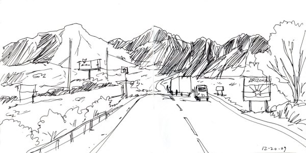 Нарисовать дорогу карандашом