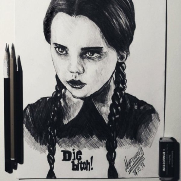 Портрет Уэнсдей Аддамс