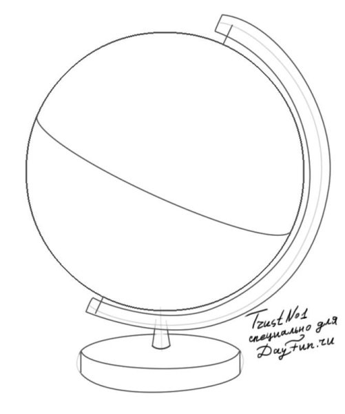 Глобус цветными карандашами
