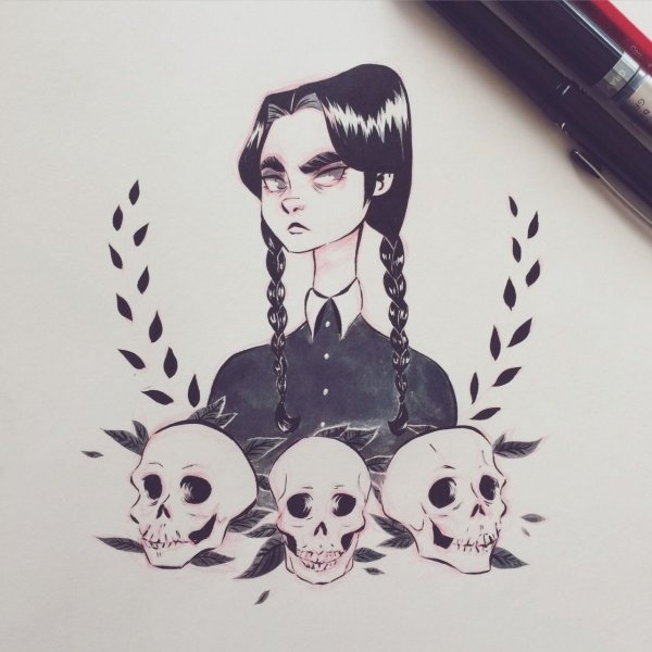 Венсдей Аддамс арт взрослая