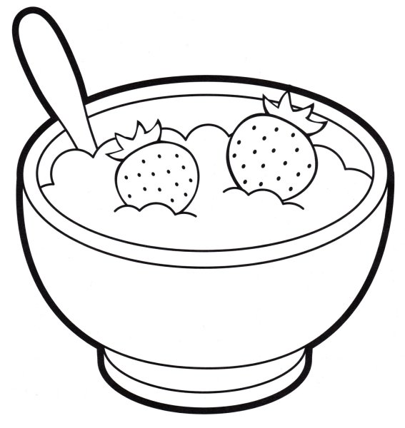 Тарелка с кашей раскраска