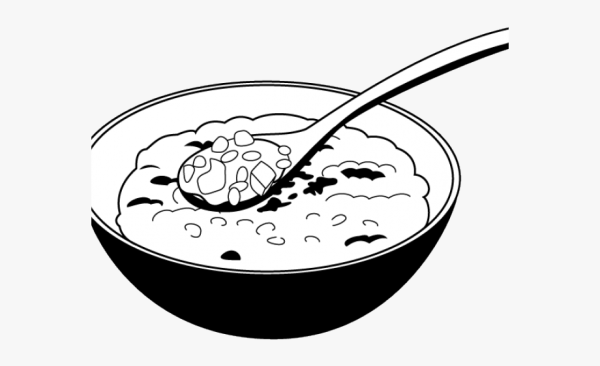 Тарелка с кашей раскраска